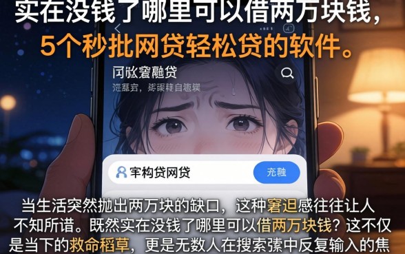 实在没钱了哪里可以借两万块钱，细致阐述5个秒批网贷轻松贷的软件