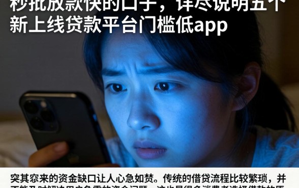 秒批放款快的口子，详尽说明五个新上线贷款平台门槛低app