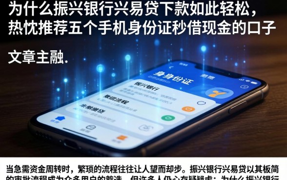 为什么振兴银行兴易贷下款如此轻松，热忱推荐五个手机身份证秒借现金的口子