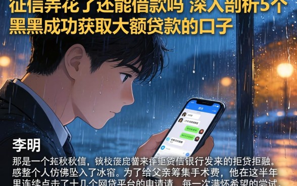 征信弄花了还能借款吗，深入剖析5个黑户成功获取大额贷款的口子