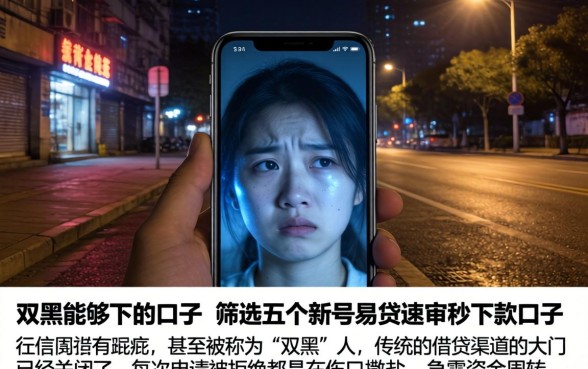 双黑能够下的口子，筛选五个新号易贷速审秒下款口子