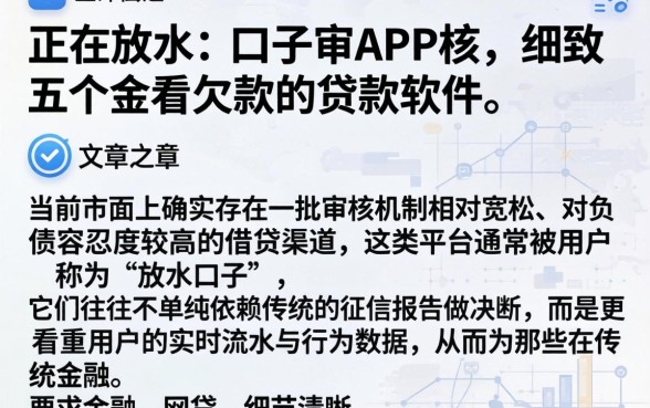正在放水的口子不审APP核，细致阐述五个不看欠款的贷款软件