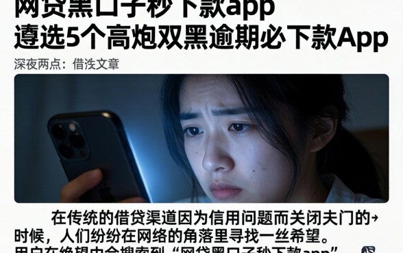 网贷黑口子秒下款app，遴选5个高炮双黑逾期必下款app