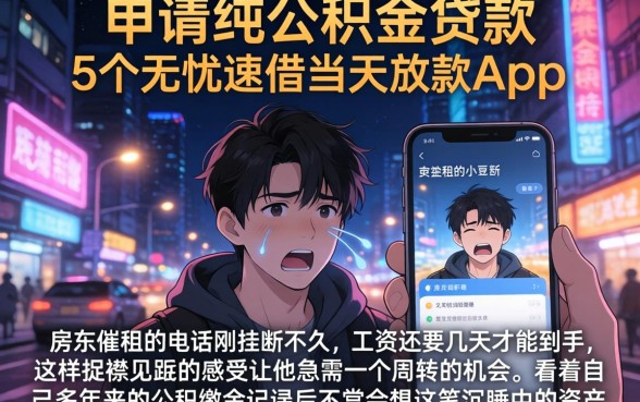 申请纯公积金贷款，陈列5个无忧速借当天放款的app