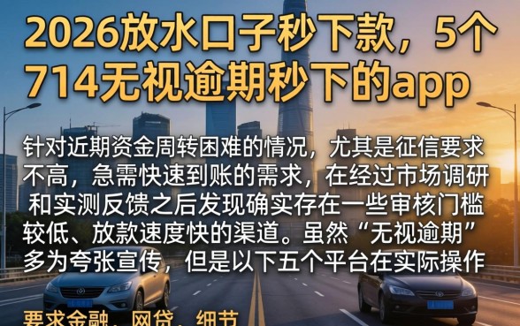 2026放水口子秒下款，概括5个714无视逾期秒下的app