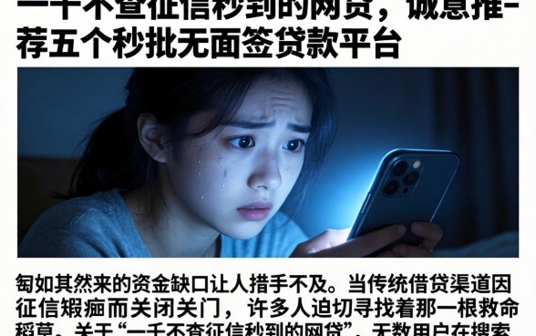 一千不查征信秒到的网贷，诚意推荐五个秒批无面签贷款平台