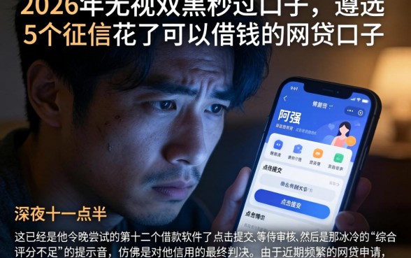 2026年无视双黑的秒过口子，遴选5个征信花了可以借钱的网贷口子
