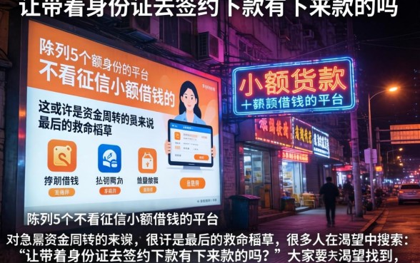 让带着身份证去签约下款有下来款的吗，陈列5个不看征信小额借钱的平台