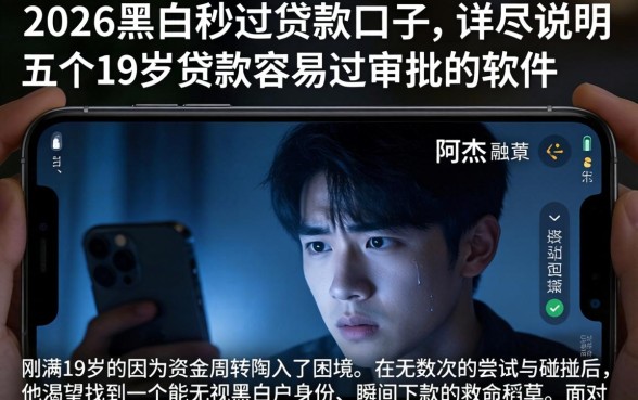 2026黑白秒过贷款口子，详尽说明五个19岁贷款容易过审批的软件