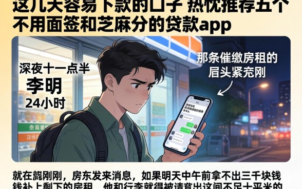 这几天容易下款的口子，热忱推荐五个不用面签和芝麻分的贷款app