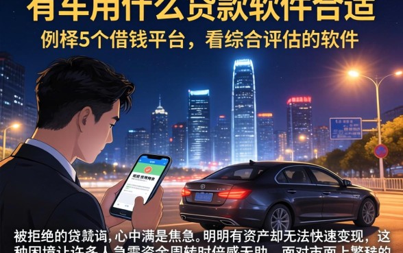 有车用什么贷款软件合适，枚举5个借钱平台不看综合评估的软件