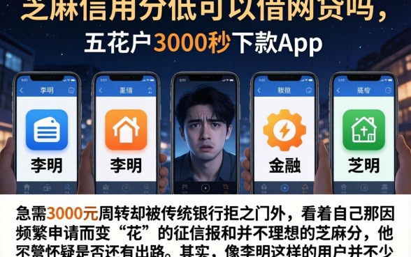 芝麻信用分低可以借网贷吗，陈列五个花户3000秒下款app