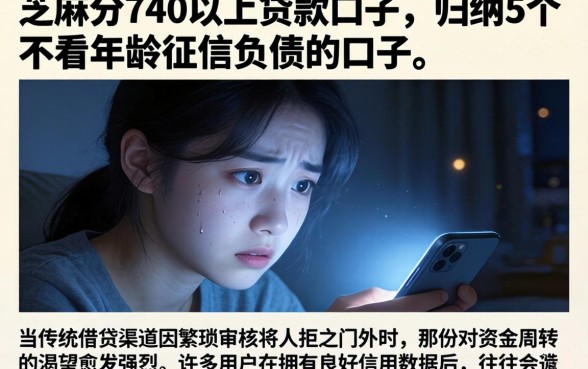 芝麻分740以上贷款口子，归纳5个不看年龄征信负债的口子