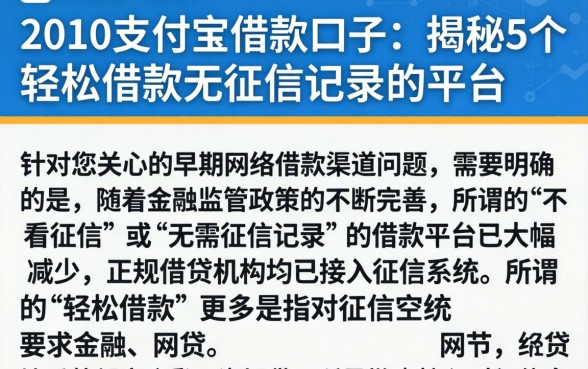 2010支付宝借款口子，揭秘5个轻松借款无征信记录的平台