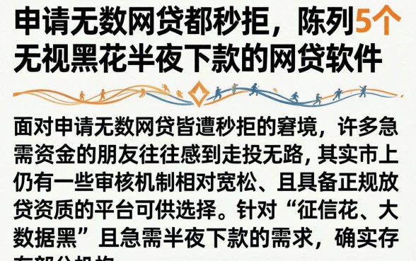 申请无数网贷都秒拒，陈列5个无视黑花半夜下款的网贷软件