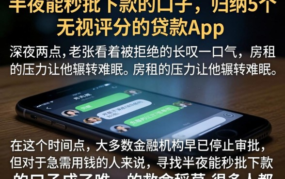 半夜能秒批下款的口子，归纳5个无视评分的贷款app
