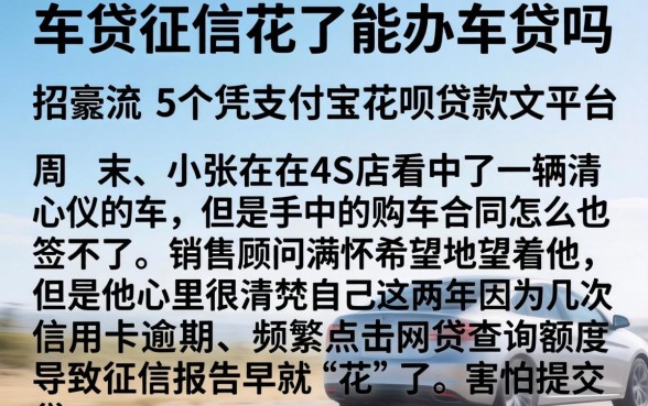 车贷征信花了能办车贷吗，细致阐述5个凭支付宝花呗贷款的平台