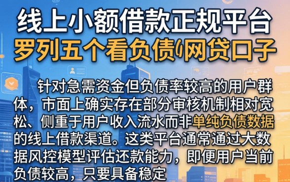 线上小额借款正规平台，罗列五个不看负债的网贷口子
