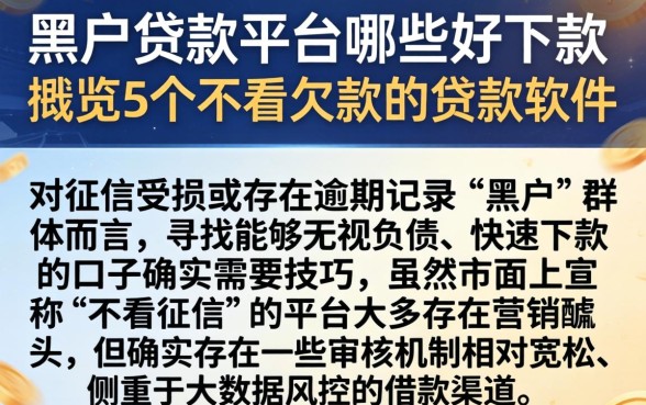 黑户贷款平台哪些好下款，概览5个不看欠款的贷款软件