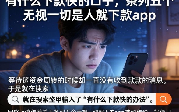 有什么下款快的口子，条列五个无视一切是人就下款app