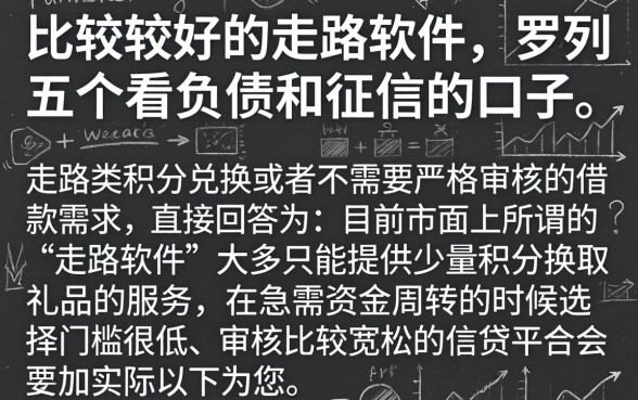 比较好的走路软件，罗列五个不看负债和征信的口子