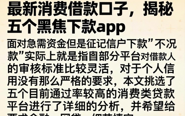 最新消费借款口子，揭秘五个黑户下款app