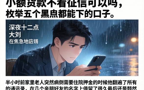 小额货款不看征信可以吗，枚举五个黑户都能下的口子