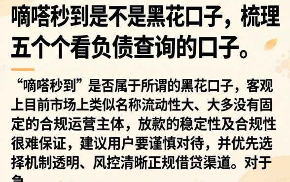 嘀嗒秒到是不是黑花口子，梳理五个不看负债查询的口子