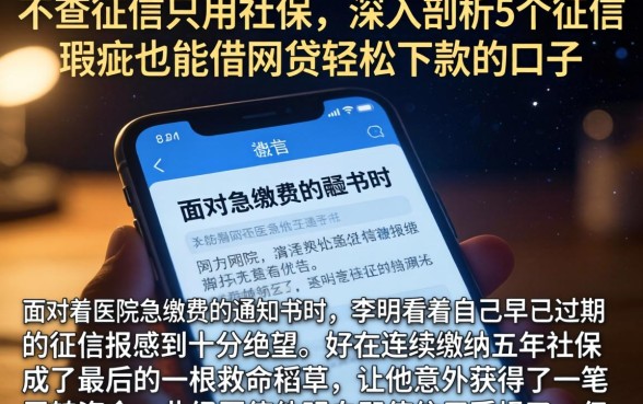 不查征信只用社保，深入剖析5个征信瑕疵也能借网贷轻松下款的口子