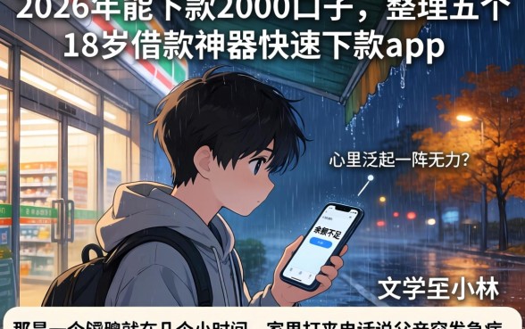 2026年能下款2000的口子，整理五个18岁借款神器快速下款app