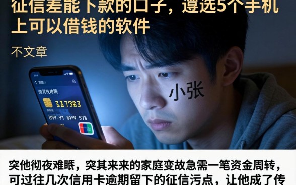 征信差能下款的口子，遴选5个手机上可以借钱的软件