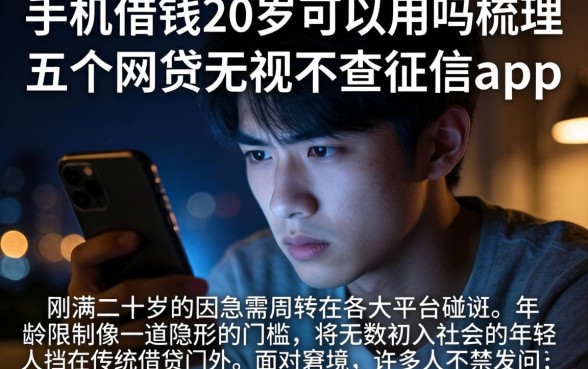 手机借钱20岁可以用吗，梳理五个网贷无视不查征信app
