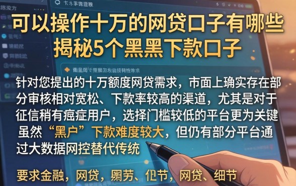 可以操作十万的网贷口子有哪些，揭秘5个黑户下款口子