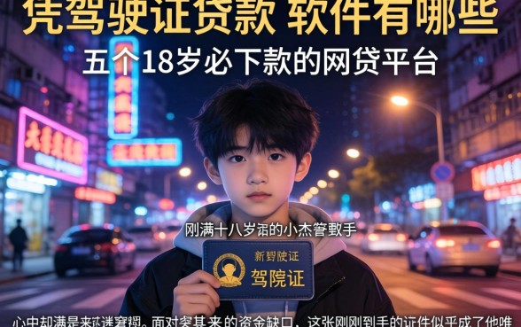 凭驾驶证贷款的软件有哪些，概括五个18岁必下款的网贷平台