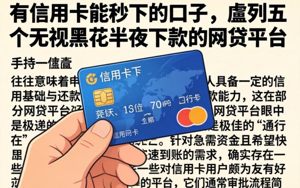 有信用卡能秒下的口子，胪列五个无视黑花半夜下款的网贷平台