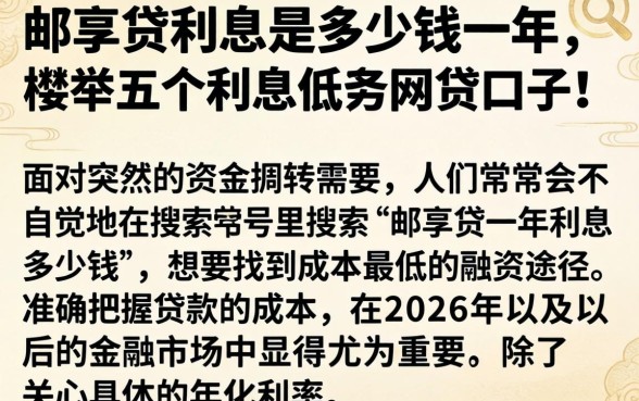 邮享贷利息是多少钱一年，枚举五个利息低的网贷口子