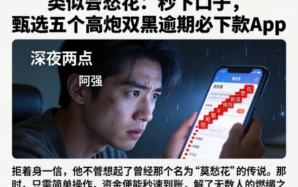 类似莫愁花的秒下口子，甄选五个高炮双黑逾期必下款app