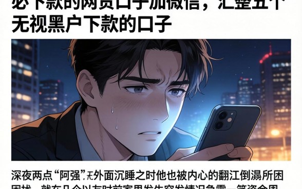 必下款的网贷口子加微信，汇整五个无视黑户下款的口子