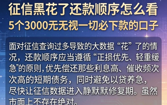 征信黑花了还款顺序怎么看，详细阐述5个3000元无视一切必下款的口子