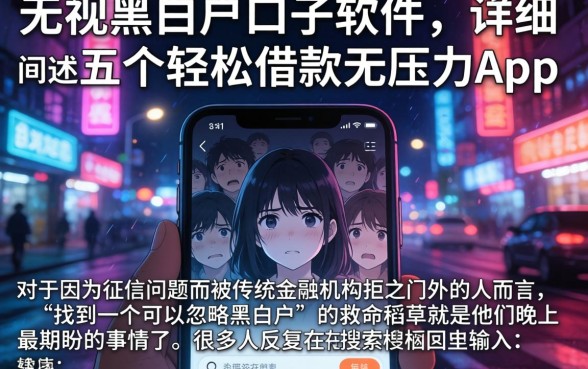 无视黑白户口子软件，详细阐述五个轻松借款无压力app