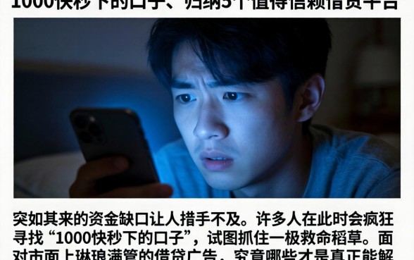 1000快秒下的口子，归纳5个值得信赖的借贷平台