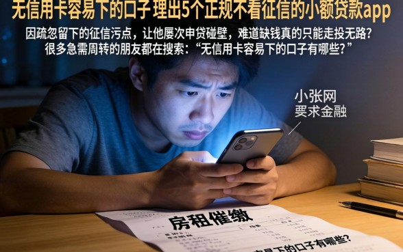 无信用卡容易下的口子,理出5个正规不看征信的小额贷款app