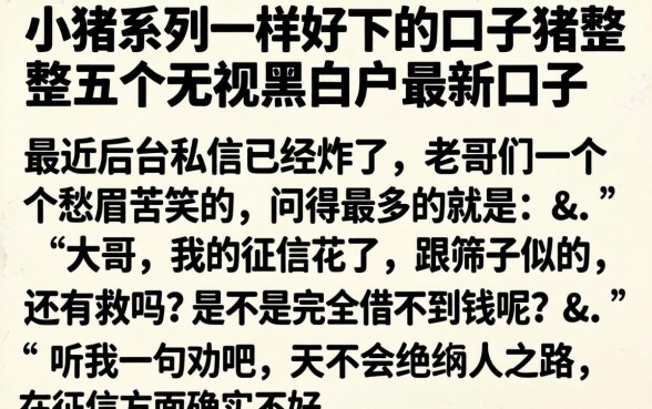 小猪系列一样好下的口子,规整五个无视黑白户最新口子