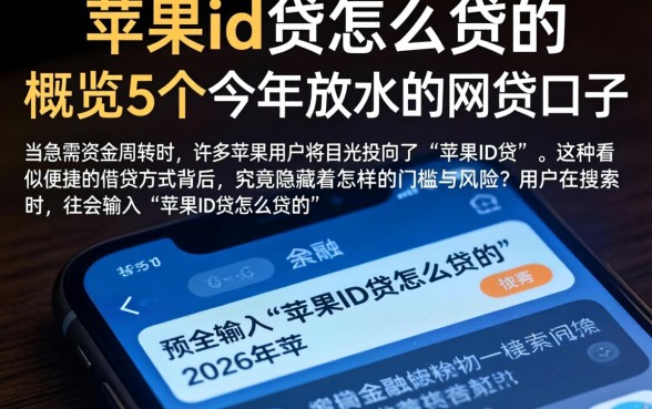 苹果id贷怎么贷的，概览5个今年放水的网贷口子