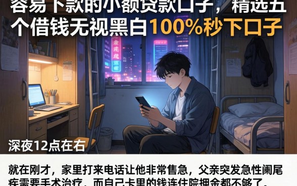 容易下款的小额贷款口子，精选五个借钱无视黑白100%秒下口子