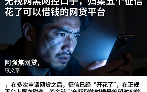 无视网黑风控的口子，归集五个征信花了可以借钱的网贷平台