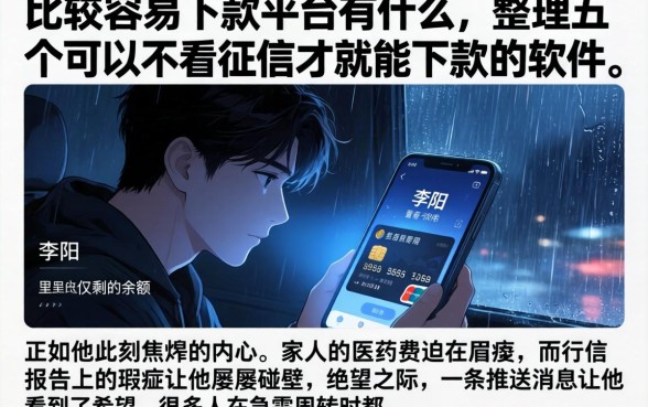 比较容易下款的平台有什么，整理五个可以不看征信就能下款的软件