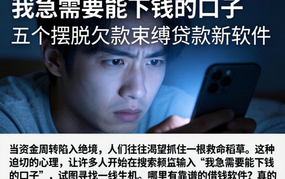 我急需要能下钱的口子，详细阐述五个摆脱欠款束缚贷款新软件