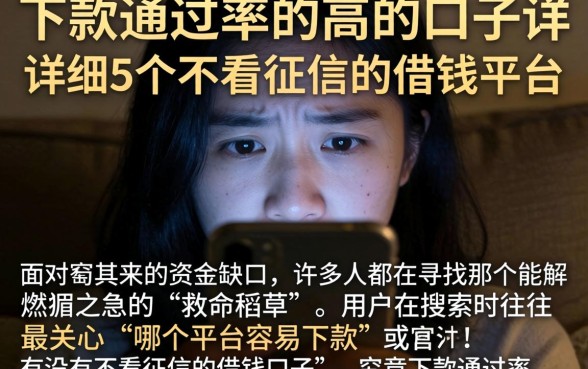 下款通过率的高的口子，详尽说明5个不看征信的借钱平台