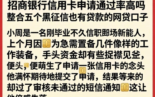 招商银行信用卡申请通过率高吗，整合五个黑征信也能贷款的网贷口子